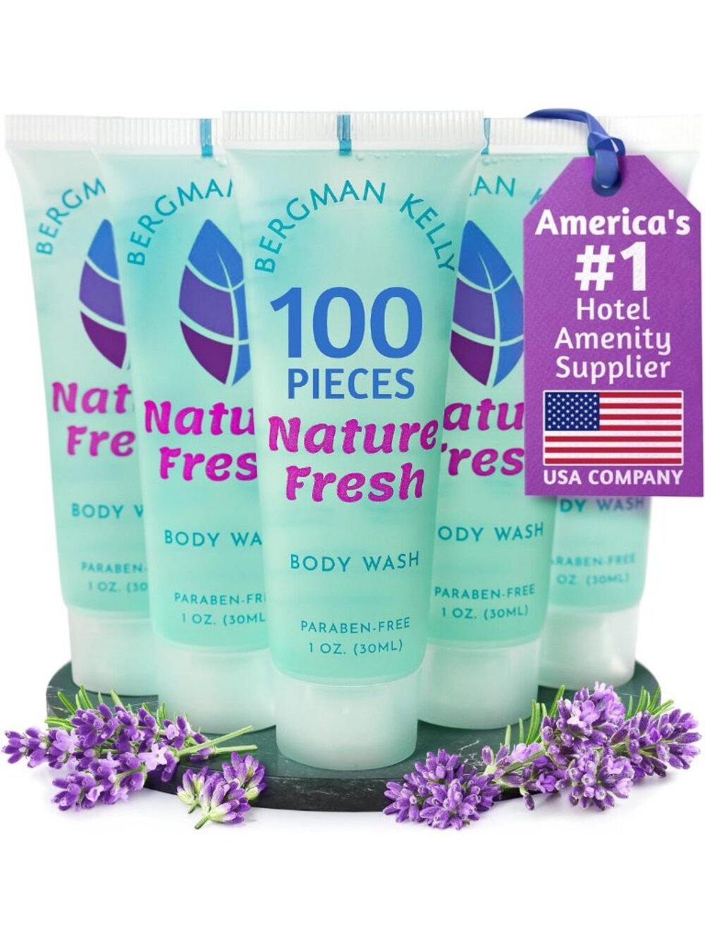 Travel Size Body Wash (1 fl oz, 100 PK) - Refreshing Hotel Toiletries in Bulk